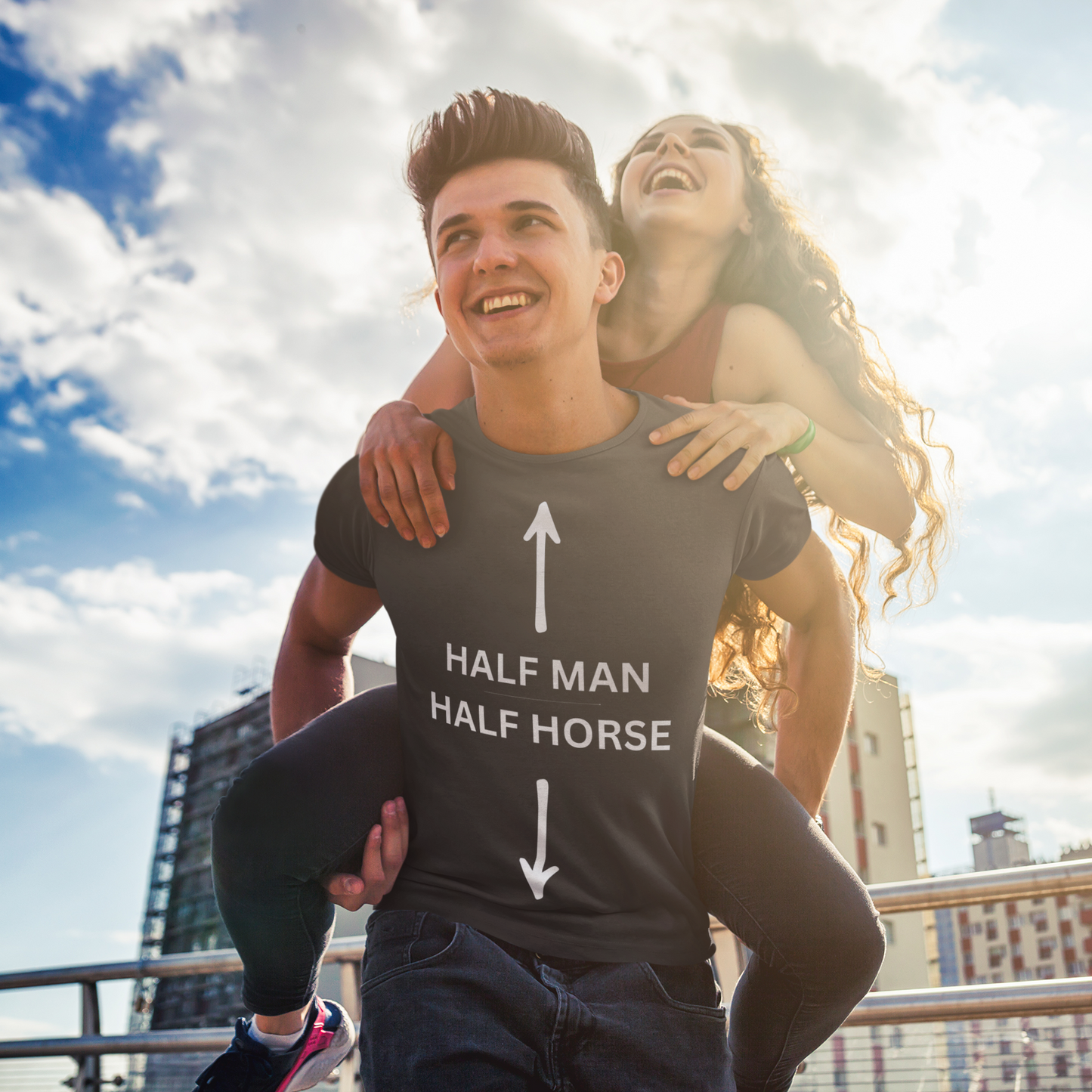 "Half Man, Half Horse" Funny Mythical Humor T-Shirt – Arrow Edition
