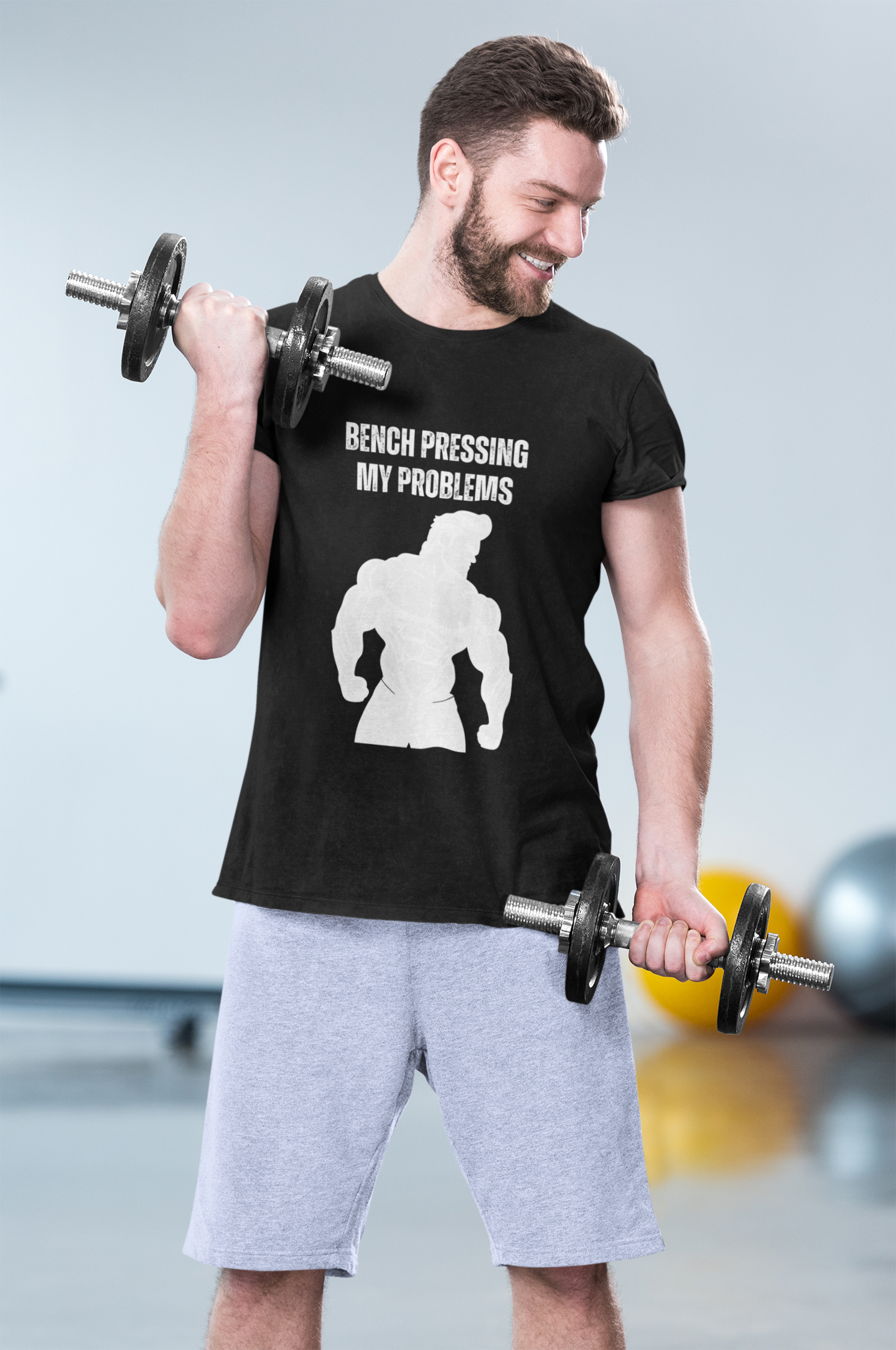Bench Pressing My Problems – Funny Gym Shirt