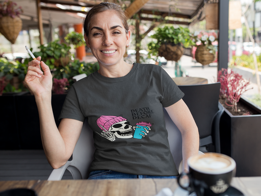 Death Before Decaf – Funny Coffee Lovers Shirt