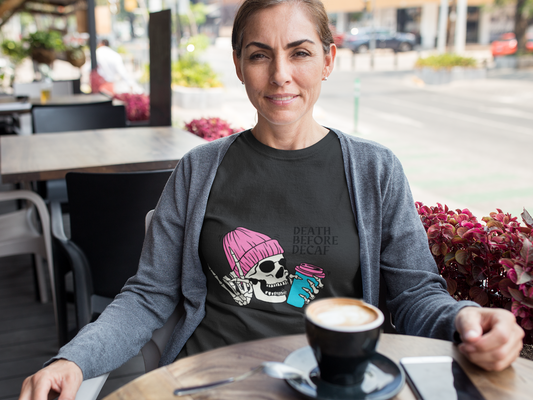 Death Before Decaf – Funny Coffee Lovers Shirt