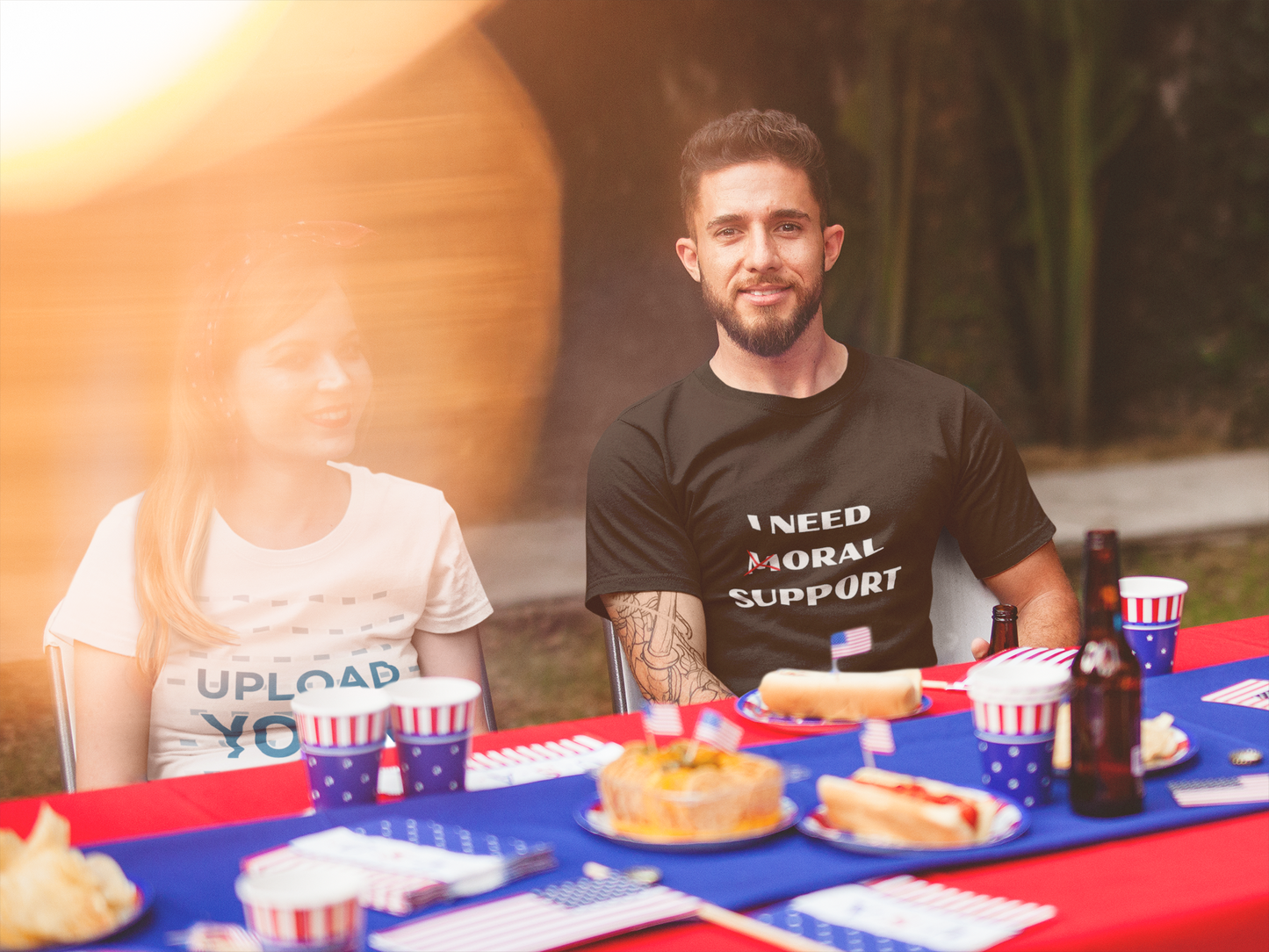 “I Need Moral Support” (Crossed-Out) — Playful Innuendo T-Shirt